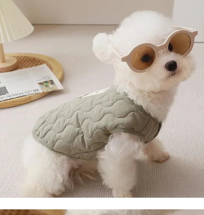 Winter Warm Dog Vest Coat Jacket with D-ring for Small Medium Dogs Puppy Vest Clothes Cotton Pet Jacket Dog Costume 골든리트리버