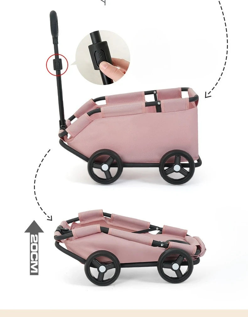 Foldable Dog and Cat Shopping Cart Small Pet Cart Teddy Dog Travel Outdoor Cat Trailer Carrying Supplies Accessories Stroller