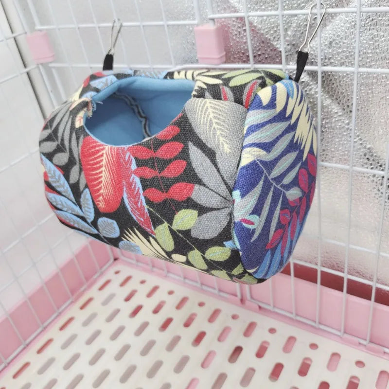 Hamster House Warm Soft Beds And Houses Rodent Cage Printed Hammock for Rats Cotton Guinea Pig Hanging Cage Small Animal