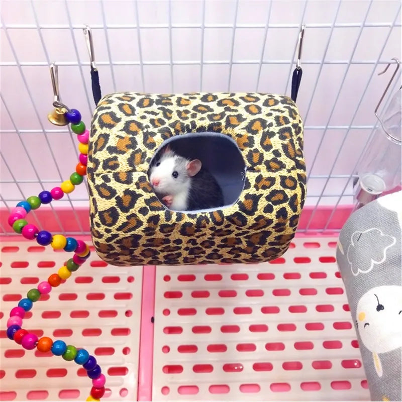 Hamster House Warm Soft Beds And Houses Rodent Cage Printed Hammock for Rats Cotton Guinea Pig Hanging Cage Small Animal