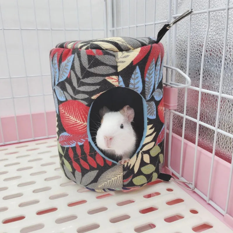 Hamster House Warm Soft Beds And Houses Rodent Cage Printed Hammock for Rats Cotton Guinea Pig Hanging Cage Small Animal