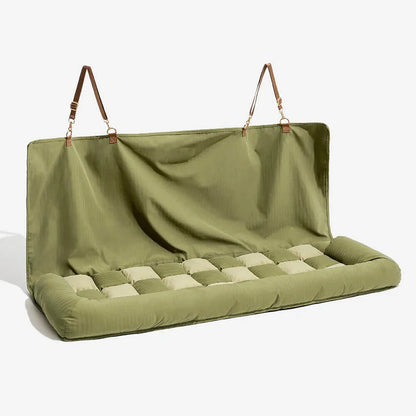 Dog Beds Luxury Pet Beds Faux Leather Dog Car Seat Booster Double Seats Pet Car Seat Bed with Safety Buckle