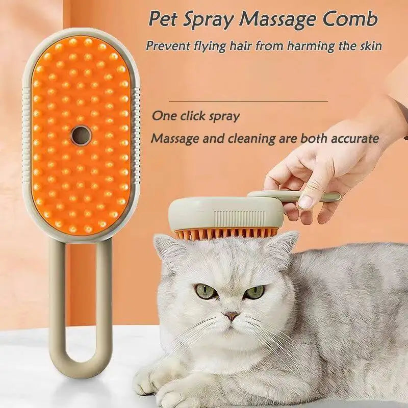 1~2pcs Steam Cat Pet Brush 3-in-1 Massage Dog Steamy Brush Spray Beauty Tangled and Loose Hair Removal Cats Grooming Comb Dogs