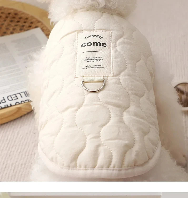 Winter Warm Dog Vest Coat Jacket with D-ring for Small Medium Dogs Puppy Vest Clothes Cotton Pet Jacket Dog Costume 골든리트리버