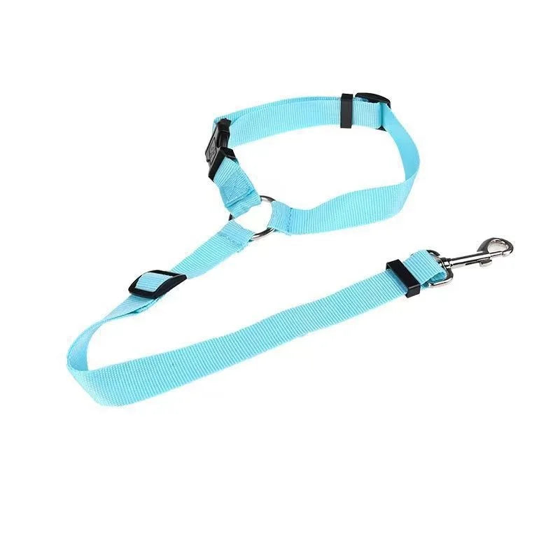 Adjustable Reflective 2-in-1 Pet Car Backseat Belt Durable Nylon Safety Dog Leash for Small to Large Dogs Fashion Pet Travel