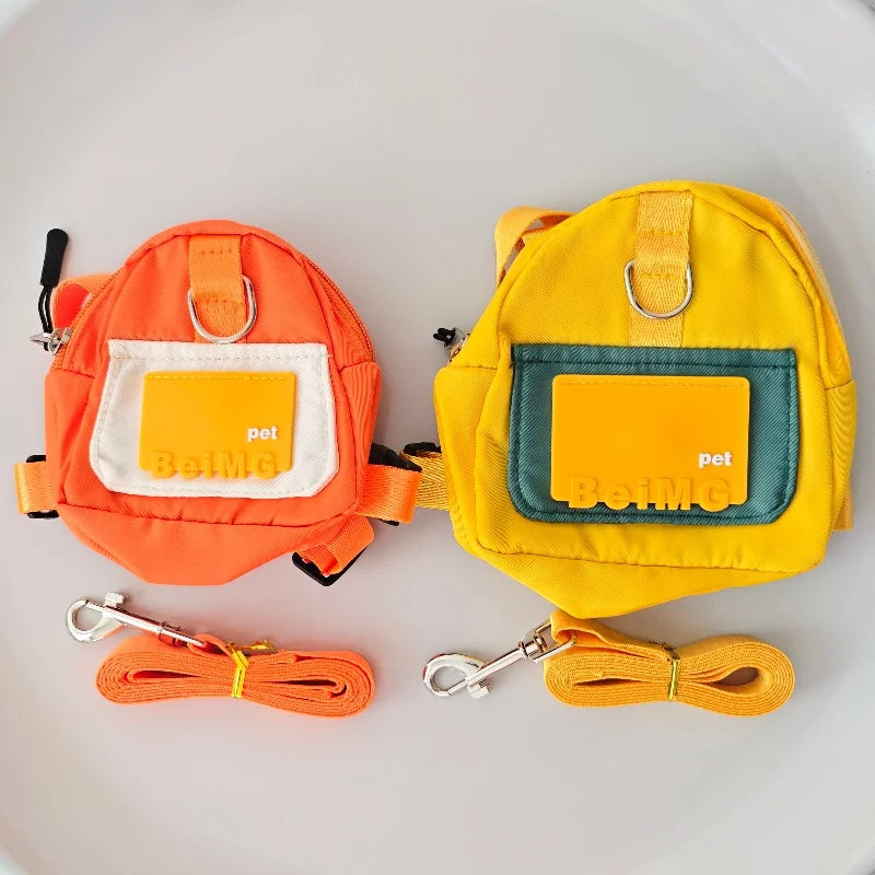 Pet Travel Traction Backpack Dog Bag Snack Toy Garbage Bag Free Hands Cat and Dog Supplies Outgoing Equipment Собака
