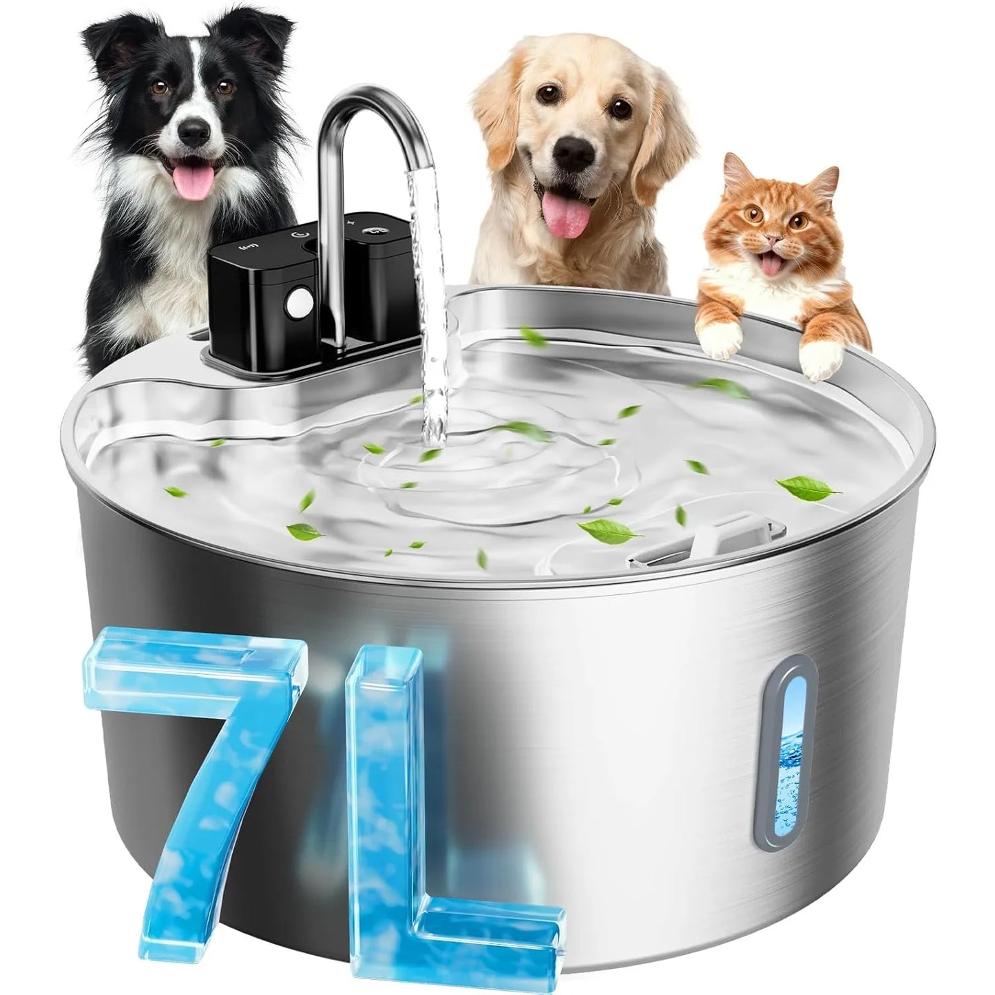 7L Wireless Cat Water Fountain Auto Sensor Dog Drinking Fountain For Cats Dogs Drinker Pet Water Dispenser Stainless Steel