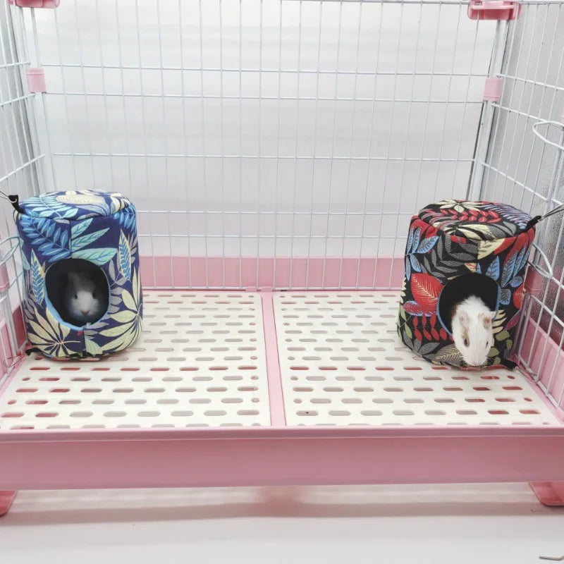 Hamster House Warm Soft Beds And Houses Rodent Cage Printed Hammock for Rats Cotton Guinea Pig Hanging Cage Small Animal