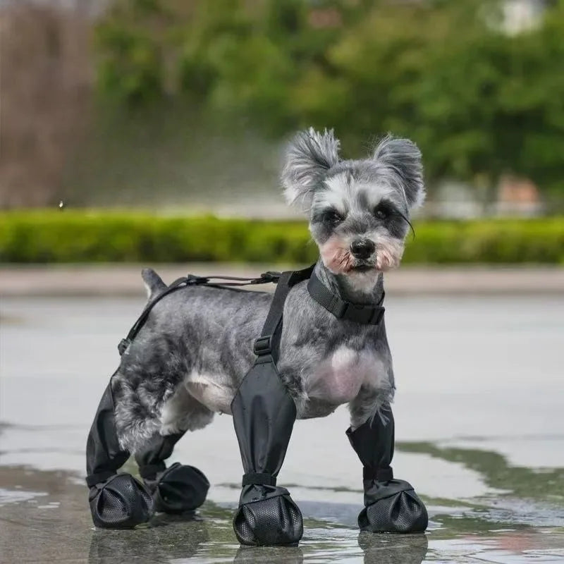 Waterproof Dog Shoes Adjustable Pet Boots for Outdoor Walking Rain Day Paw Protection Soft French Bulldog Booties Dog Show