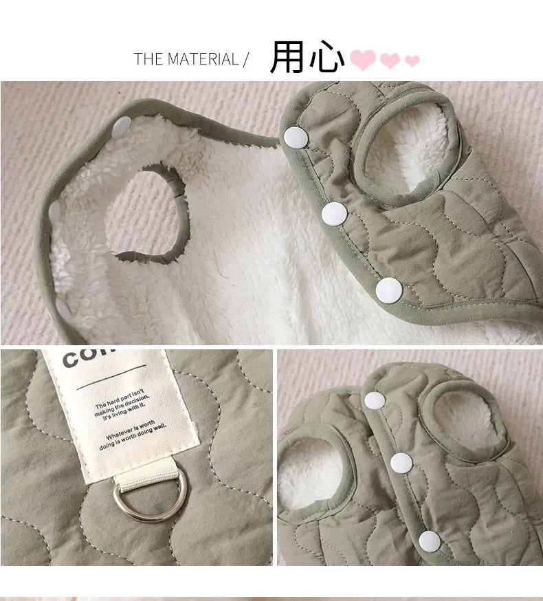 Winter Warm Dog Vest Coat Jacket with D-ring for Small Medium Dogs Puppy Vest Clothes Cotton Pet Jacket Dog Costume 골든리트리버