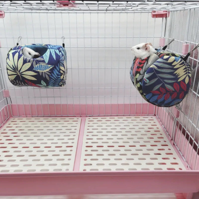 Hamster House Warm Soft Beds And Houses Rodent Cage Printed Hammock for Rats Cotton Guinea Pig Hanging Cage Small Animal