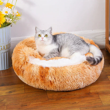 Round Dog Bed Winter Warm Cat Bed Plush Basket for Dog Washable Pet Bed for Small Medium Large Dog Sofa Cat