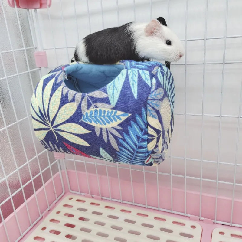 Hamster House Warm Soft Beds And Houses Rodent Cage Printed Hammock for Rats Cotton Guinea Pig Hanging Cage Small Animal