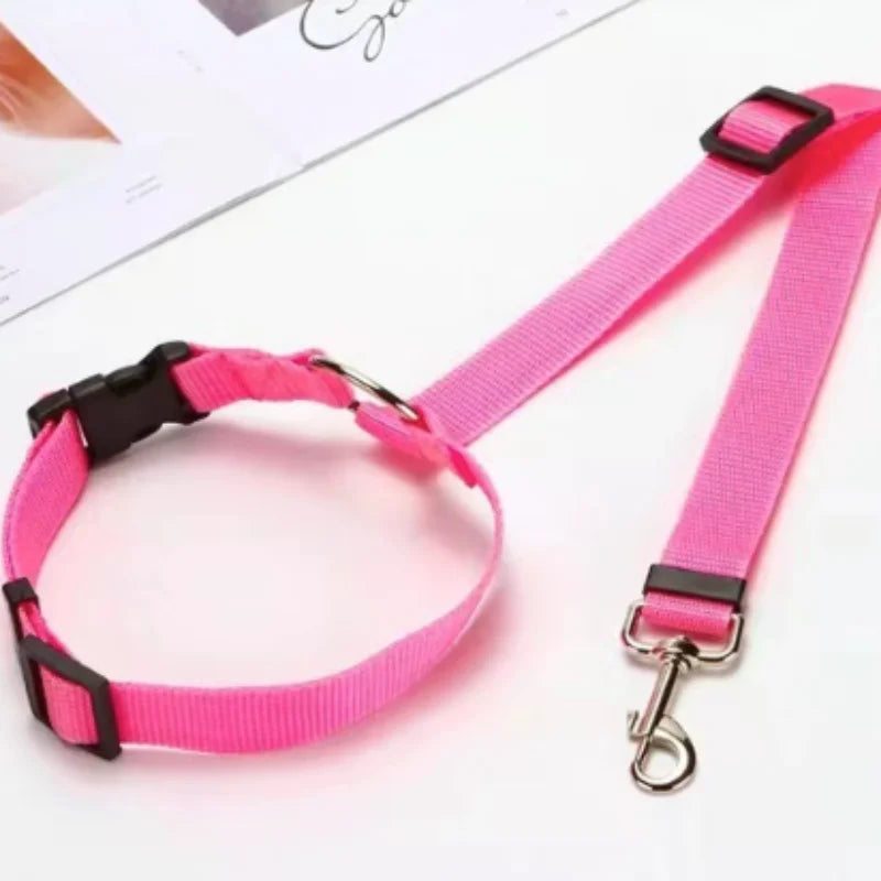 Adjustable Reflective 2-in-1 Pet Car Backseat Belt Durable Nylon Safety Dog Leash for Small to Large Dogs Fashion Pet Travel