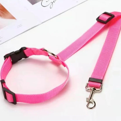 Adjustable Reflective 2-in-1 Pet Car Backseat Belt Durable Nylon Safety Dog Leash for Small to Large Dogs Fashion Pet Travel
