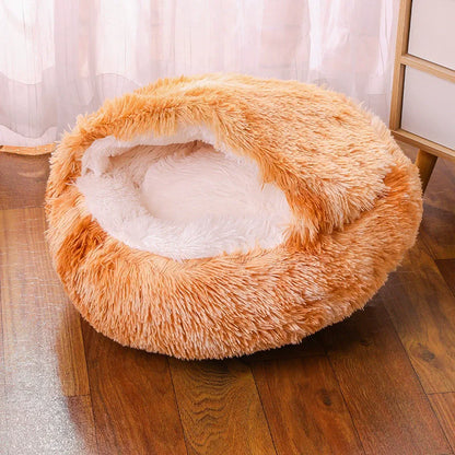 Round Dog Bed Winter Warm Cat Bed Plush Basket for Dog Washable Pet Bed for Small Medium Large Dog Sofa Cat