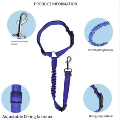 Adjustable Reflective 2-in-1 Pet Car Backseat Belt Durable Nylon Safety Dog Leash for Small to Large Dogs Fashion Pet Travel
