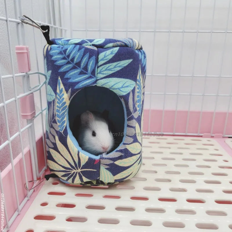 Hamster House Warm Soft Beds And Houses Rodent Cage Printed Hammock for Rats Cotton Guinea Pig Hanging Cage Small Animal