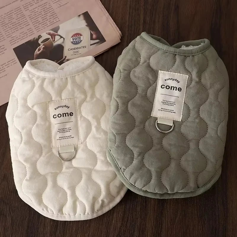 Winter Warm Dog Vest Coat Jacket with D-ring for Small Medium Dogs Puppy Vest Clothes Cotton Pet Jacket Dog Costume 골든리트리버