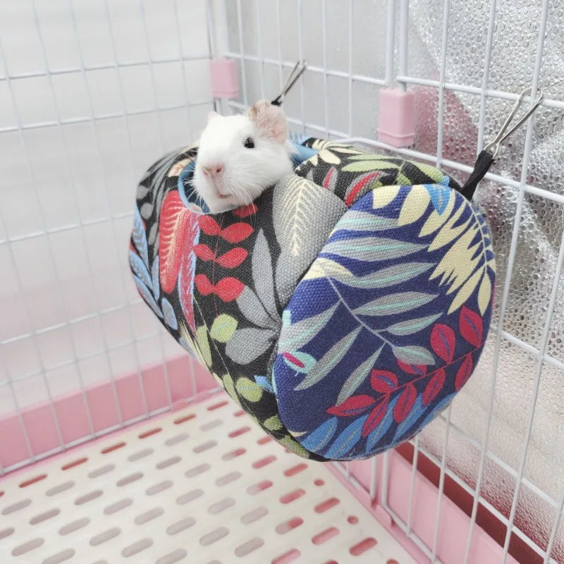 Hamster House Warm Soft Beds And Houses Rodent Cage Printed Hammock for Rats Cotton Guinea Pig Hanging Cage Small Animal
