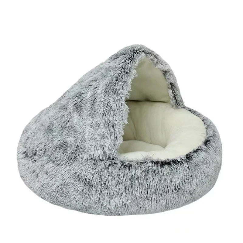 Cat Dog  Bed Pet Mattress Sleeping Warm Soft Plush Pet Bed with Cover Round  Nest Cave for Small Dogs kitten