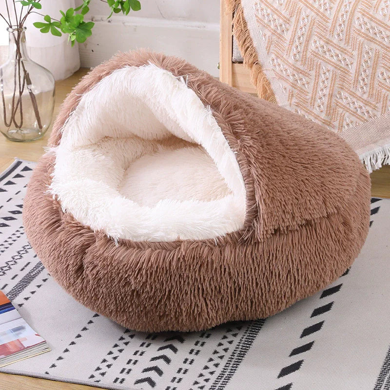 Round Dog Bed Winter Warm Cat Bed Plush Basket for Dog Washable Pet Bed for Small Medium Large Dog Sofa Cat