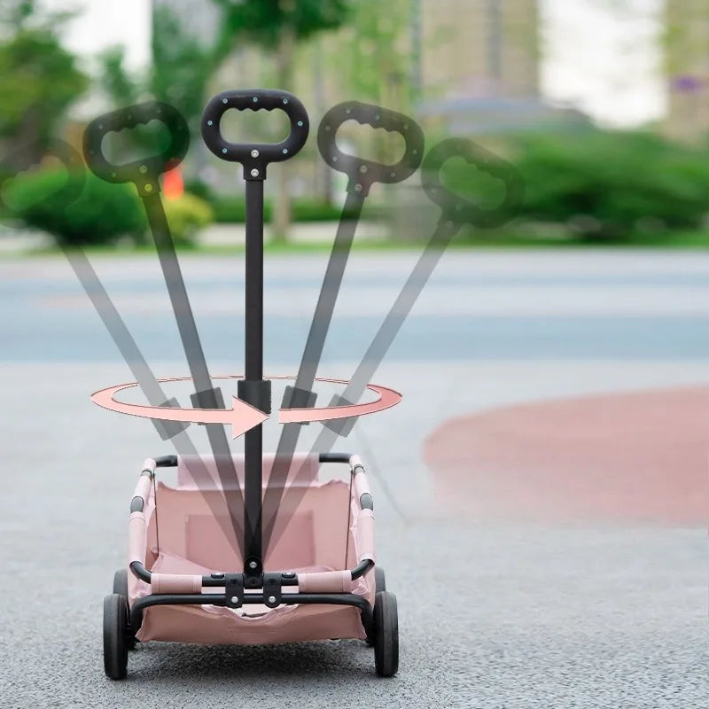 Foldable Dog and Cat Shopping Cart Small Pet Cart Teddy Dog Travel Outdoor Cat Trailer Carrying Supplies Accessories Stroller