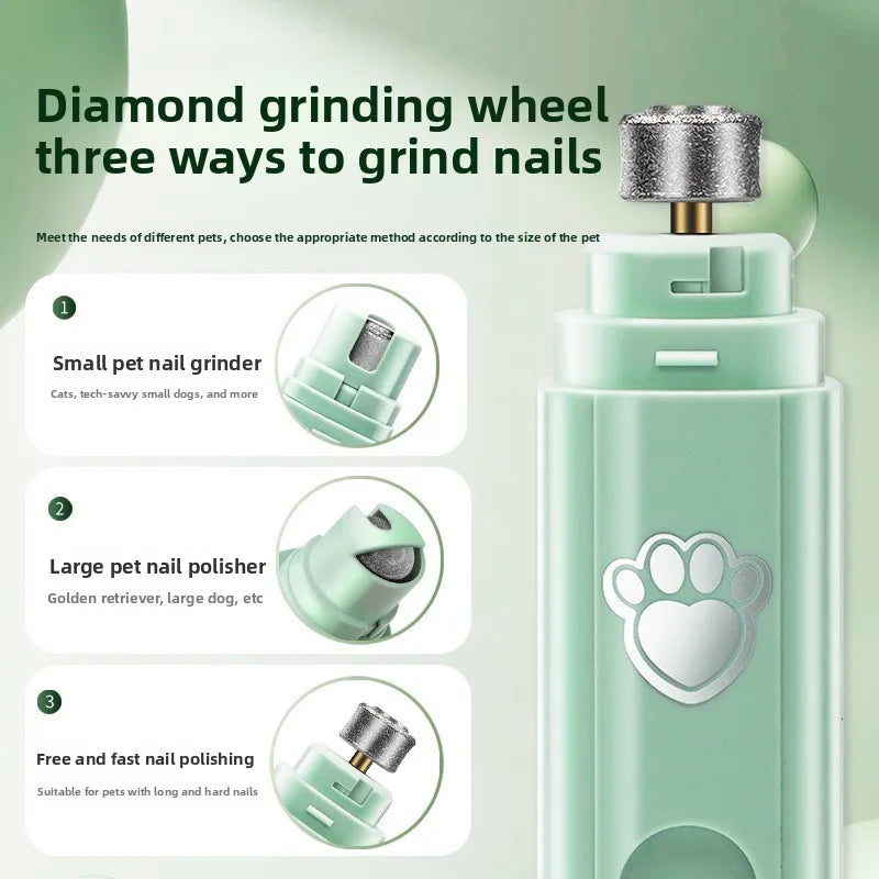 Durable Electric Dog Nail Grinder Pet Nail Clipper USB Rechargeable Pet Nail Trimmers Painless with Polisher Wheel for Pets
