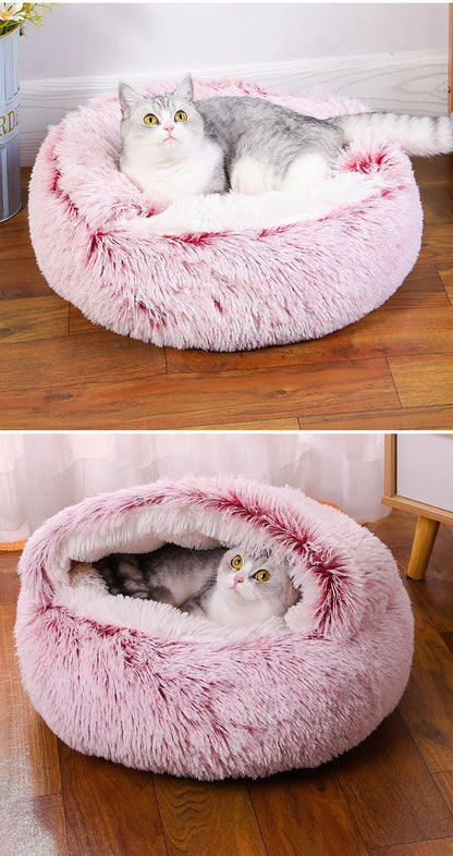 Round Dog Bed Winter Warm Cat Bed Plush Basket for Dog Washable Pet Bed for Small Medium Large Dog Sofa Cat