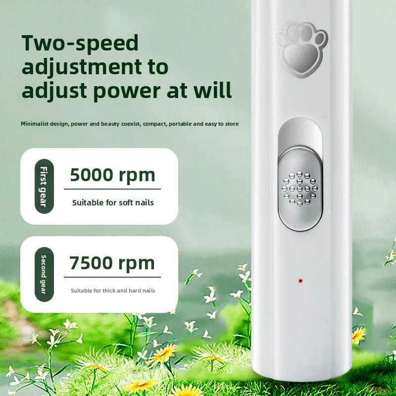 Durable Electric Dog Nail Grinder Pet Nail Clipper USB Rechargeable Pet Nail Trimmers Painless with Polisher Wheel for Pets