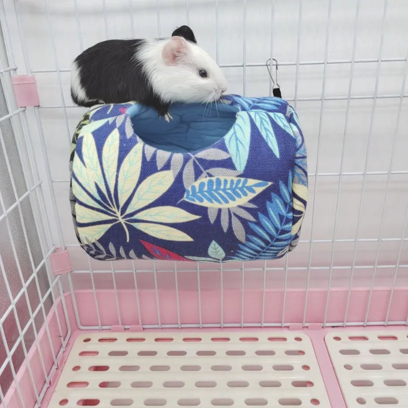 Hamster House Warm Soft Beds And Houses Rodent Cage Printed Hammock for Rats Cotton Guinea Pig Hanging Cage Small Animal