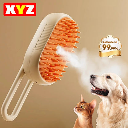 1~2pcs Steam Cat Pet Brush 3-in-1 Massage Dog Steamy Brush Spray Beauty Tangled and Loose Hair Removal Cats Grooming Comb Dogs