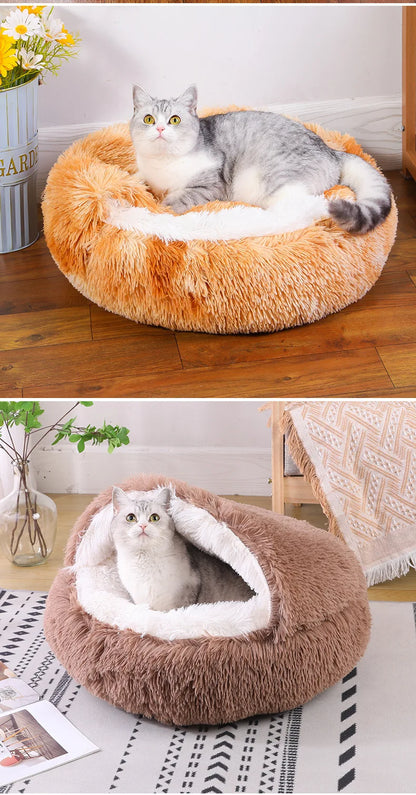 Round Dog Bed Winter Warm Cat Bed Plush Basket for Dog Washable Pet Bed for Small Medium Large Dog Sofa Cat