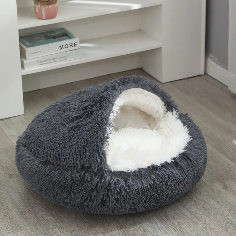 Round Dog Bed Winter Warm Cat Bed Plush Basket for Dog Washable Pet Bed for Small Medium Large Dog Sofa Cat