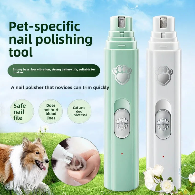Durable Electric Dog Nail Grinder Pet Nail Clipper USB Rechargeable Pet Nail Trimmers Painless with Polisher Wheel for Pets