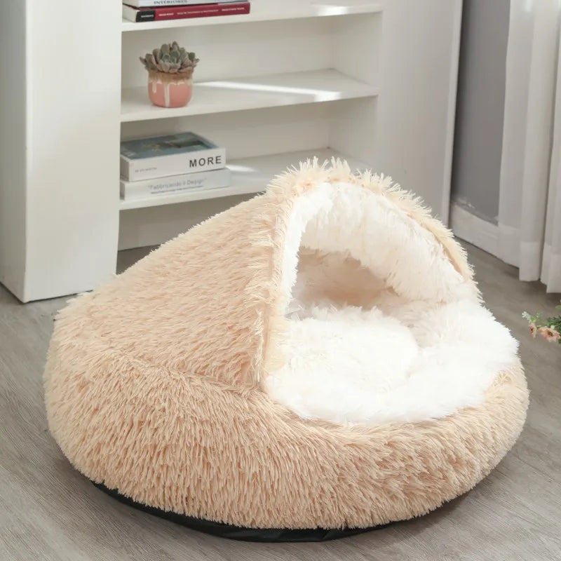 Round Dog Bed Winter Warm Cat Bed Plush Basket for Dog Washable Pet Bed for Small Medium Large Dog Sofa Cat