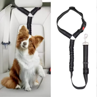 Adjustable Reflective 2-in-1 Pet Car Backseat Belt Durable Nylon Safety Dog Leash for Small to Large Dogs Fashion Pet Travel