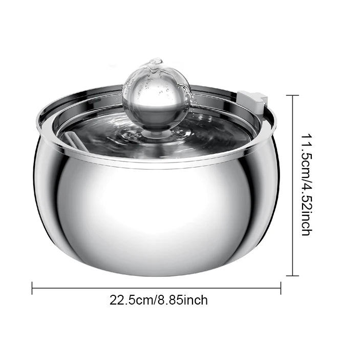 ZYFeeder 4L Cat Drinking Fountain Stainless Steel Pet Water Feeder with Window Silent Automatic Cat Dog Water Feeder Not Plug