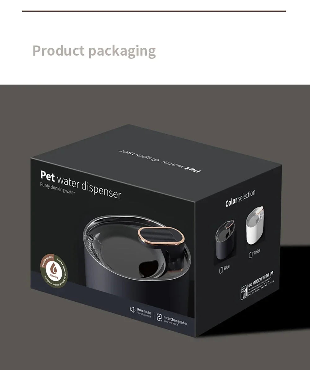 Cat Water Fountain 3L Automatic Water Dispenser with LED Light Ultra Silent Pet Drinking Water Fountain Automatic Pet Feeder