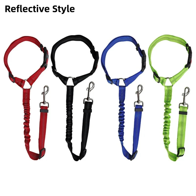 Adjustable Reflective 2-in-1 Pet Car Backseat Belt Durable Nylon Safety Dog Leash for Small to Large Dogs Fashion Pet Travel