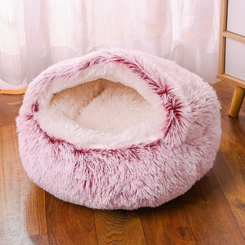 Round Dog Bed Winter Warm Cat Bed Plush Basket for Dog Washable Pet Bed for Small Medium Large Dog Sofa Cat