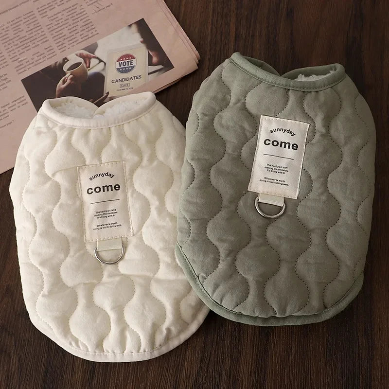 Winter Warm Dog Vest Coat Jacket with D-ring for Small Medium Dogs Puppy Vest Clothes Cotton Pet Jacket Dog Costume 골든리트리버