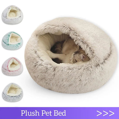 Cat Dog  Bed Pet Mattress Sleeping Warm Soft Plush Pet Bed with Cover Round  Nest Cave for Small Dogs kitten