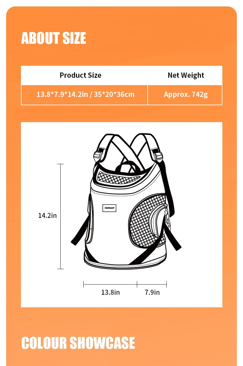 Pet Chest Backpack Front Carrying Tote Backpack Dogs and Cats Breathable Portable Outdoor Bag Shoulder Cat Bag