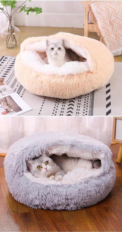 Round Dog Bed Winter Warm Cat Bed Plush Basket for Dog Washable Pet Bed for Small Medium Large Dog Sofa Cat