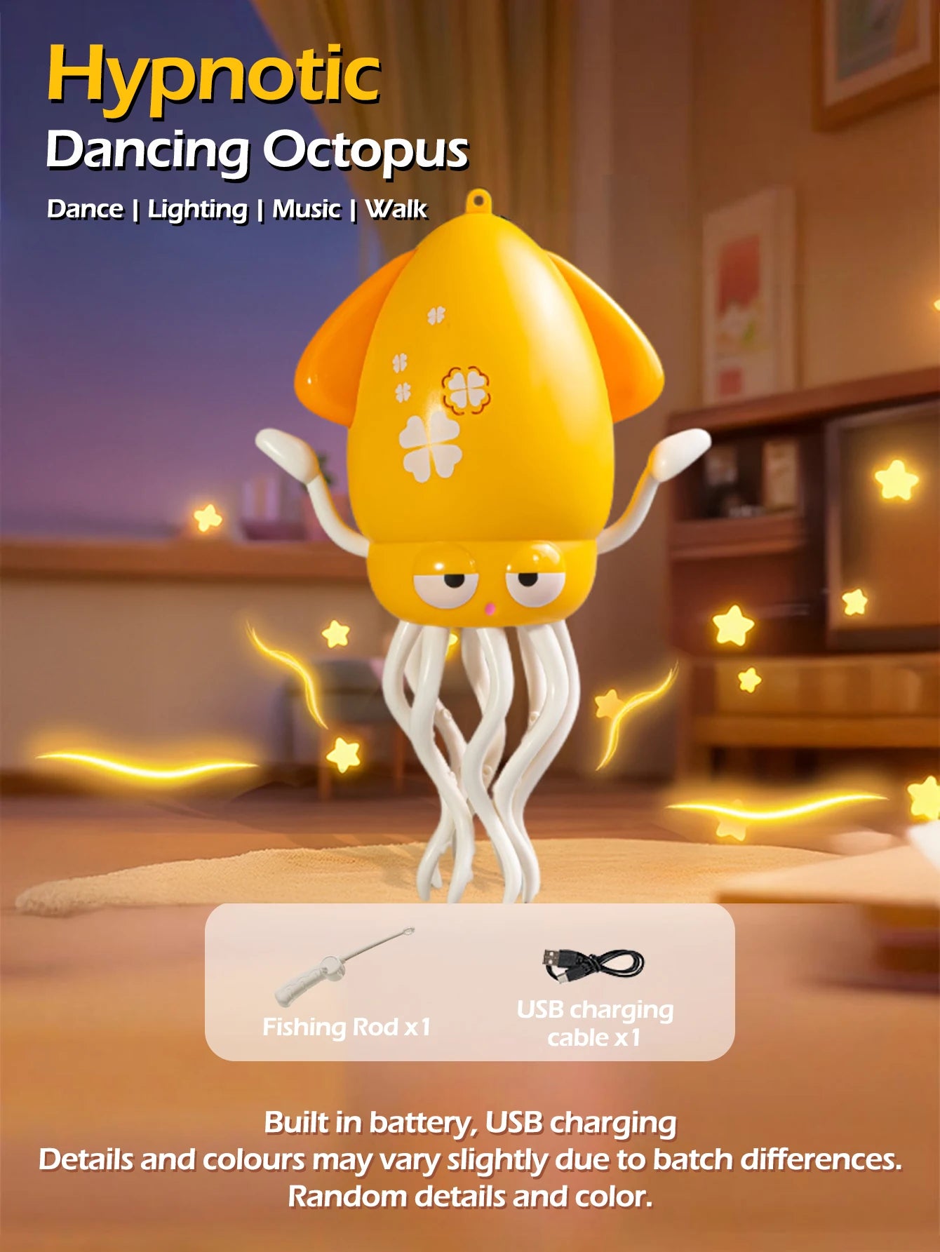 Electronic Pet With Music Toy Charging  Escape Crab Dancing Octopus Auto-sensing Function Crawling Avoiding Obstacles kids gifts