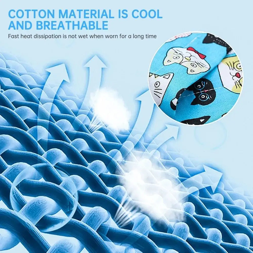 Durable Cute Dog Cooling Bandana Adjustable Fast Cooling Cat Cooling Ice Scarf Reusable Pet Supplies Pet