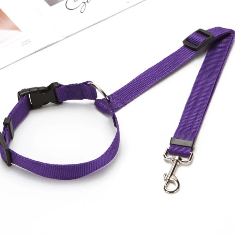 Adjustable Reflective 2-in-1 Pet Car Backseat Belt Durable Nylon Safety Dog Leash for Small to Large Dogs Fashion Pet Travel
