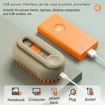 1~2pcs Steam Cat Pet Brush 3-in-1 Massage Dog Steamy Brush Spray Beauty Tangled and Loose Hair Removal Cats Grooming Comb Dogs