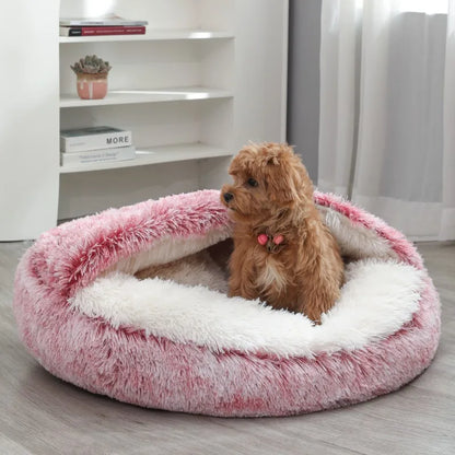 Round Dog Bed Winter Warm Cat Bed Plush Basket for Dog Washable Pet Bed for Small Medium Large Dog Sofa Cat